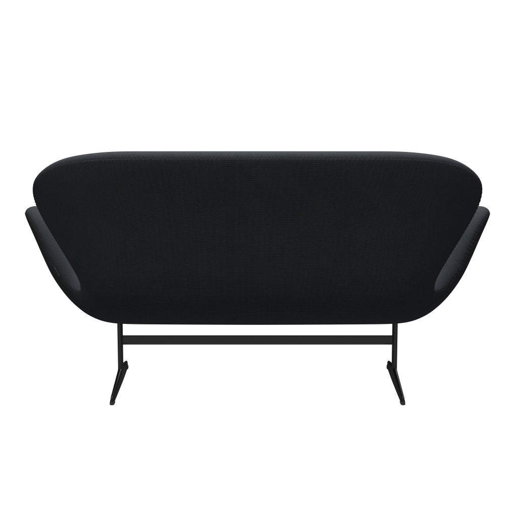 Fritz Hansen Swan Sofa 2 Seater, Black Lacquered/Fame Grey (60003)