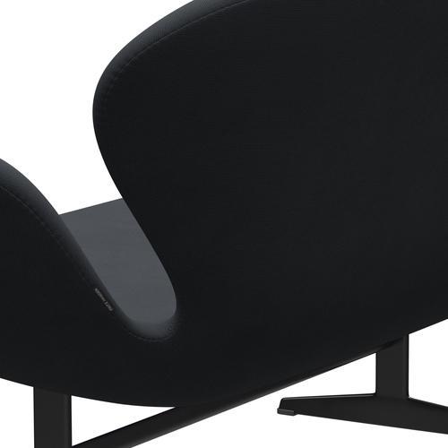 Fritz Hansen Swan Sofa 2 Seater, Black Lacquered/Fame Grey (60003)