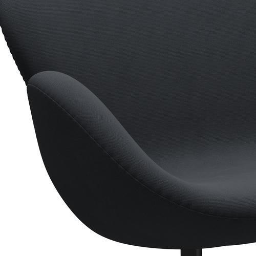 Fritz Hansen Swan Sofa 2 osobę, czarny lakier/sława szary (60003)