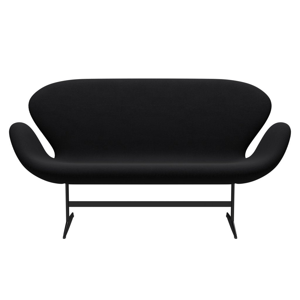 Fritz Hansen Swan Sofa 2, czarny lakier/sława szary (60051)