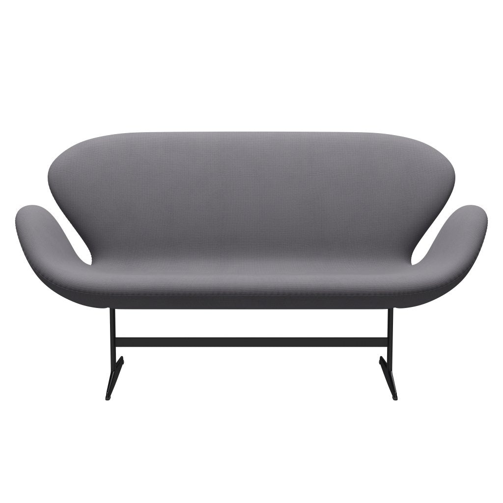 Fritz Hansen Swan Sofa 2 osobę, czarny lakier/sława szary (60078)