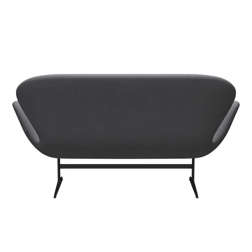 Fritz Hansen Swan Sofa 2 Seater, Black Lacquered/Fame Grey (60078)