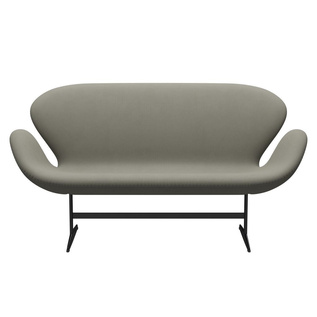 Fritz Hansen Swan Sofa 2 Seater, Black Lacquered/Fame Grey (61136)