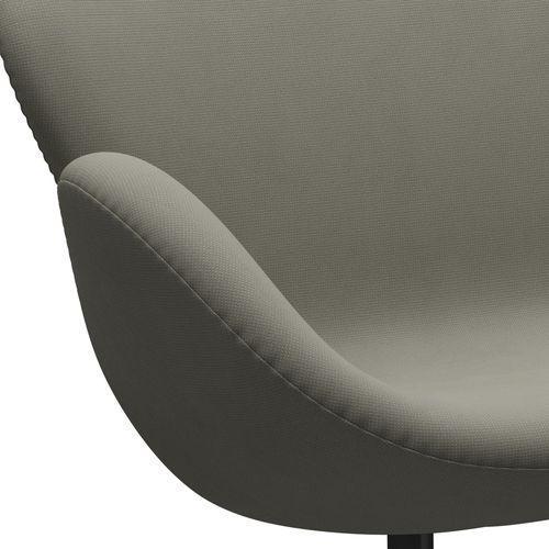 Fritz Hansen Swan Sofa 2 Seater, Black Lacquered/Fame Grey (61136)