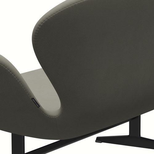 Fritz Hansen Swan Sofa 2 osobę, czarny lakier/sława szary (61136)