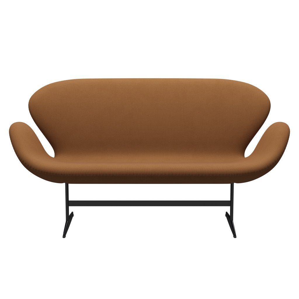 Fritz Hansen Swan Sofa 2 Seater, Black Lacquered/Fame Light Brown (61131)