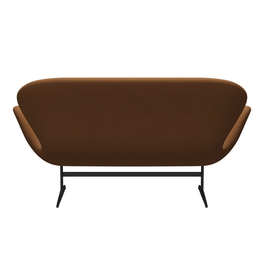 Fritz Hansen Swan Sofa 2 osobę, czarny lakier/sława jasnobrązowa (61131)