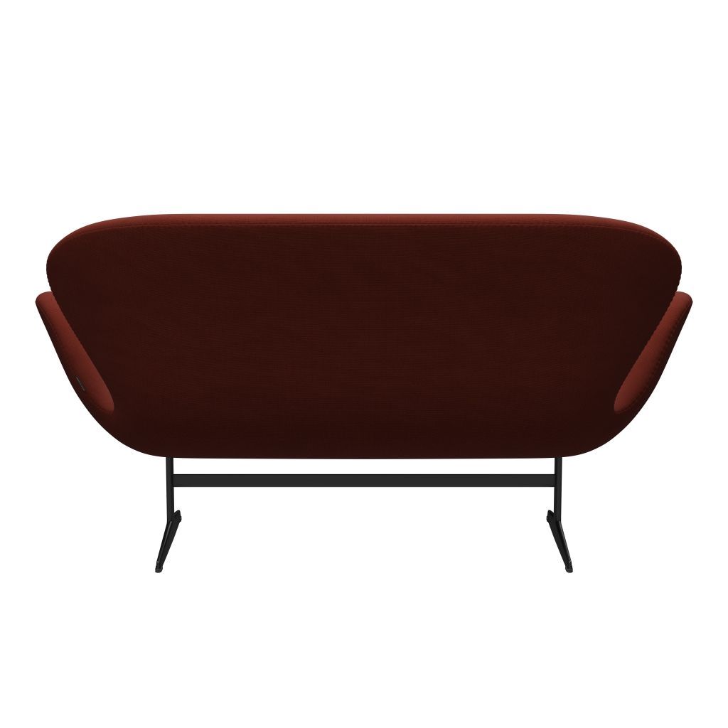 Fritz Hansen Swan Sofa 2 osobę, czarny lakier/sława jasnobrązowa (63076)