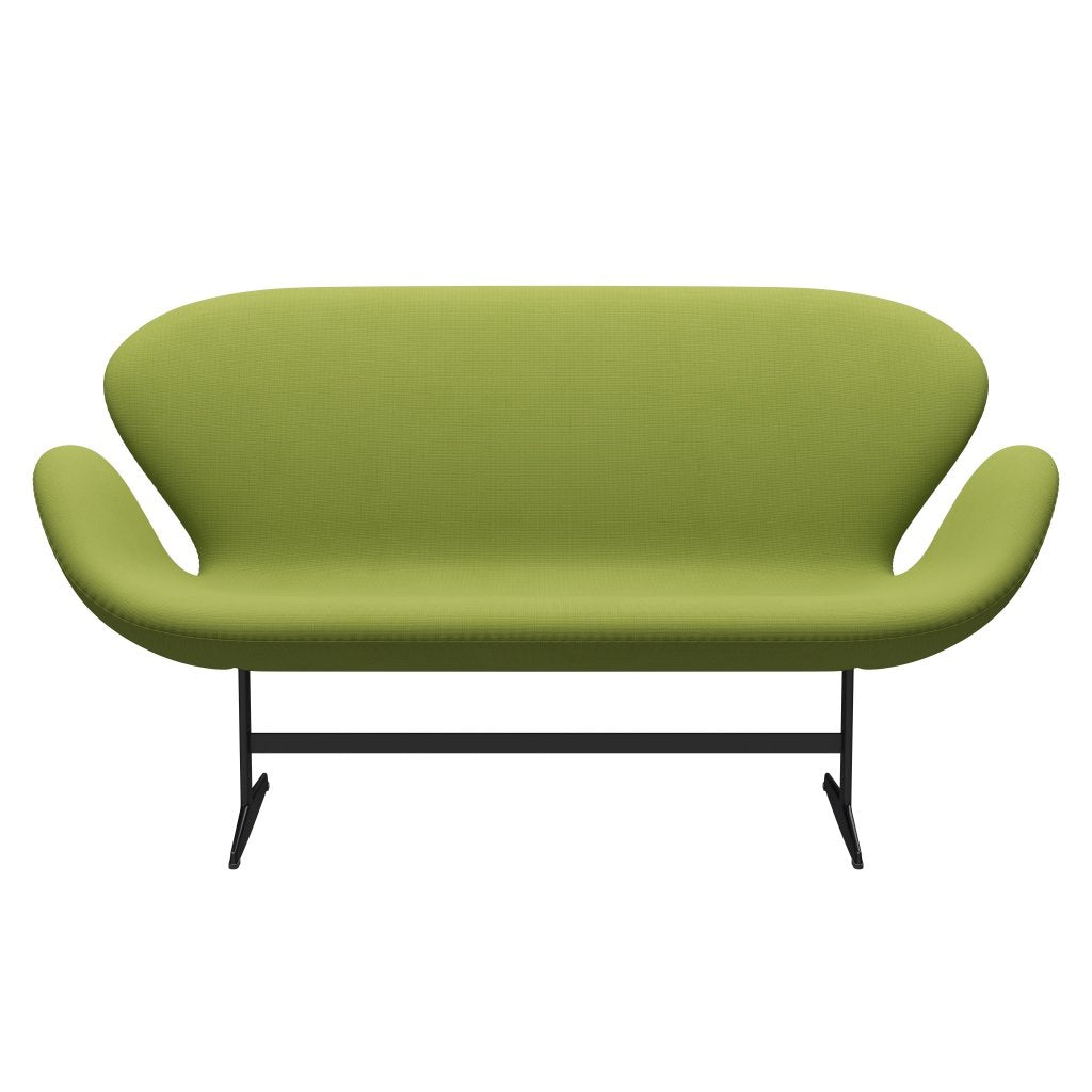 Fritz Hansen Swan Sofa 2 osobę, czarny lakier/sława lekka trawa zielona