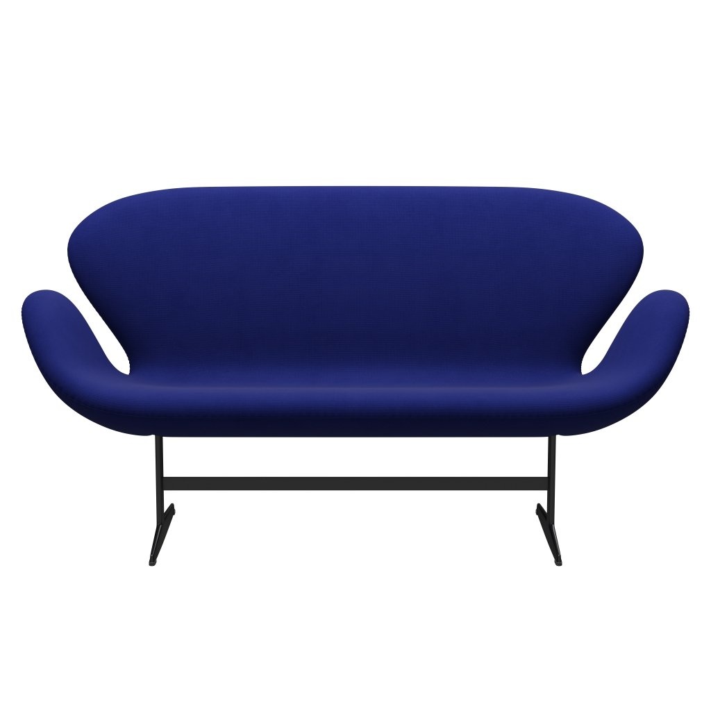 Fritz Hansen Swan Sofa 2 osobę, czarny lakier/sława granatowa (66032)