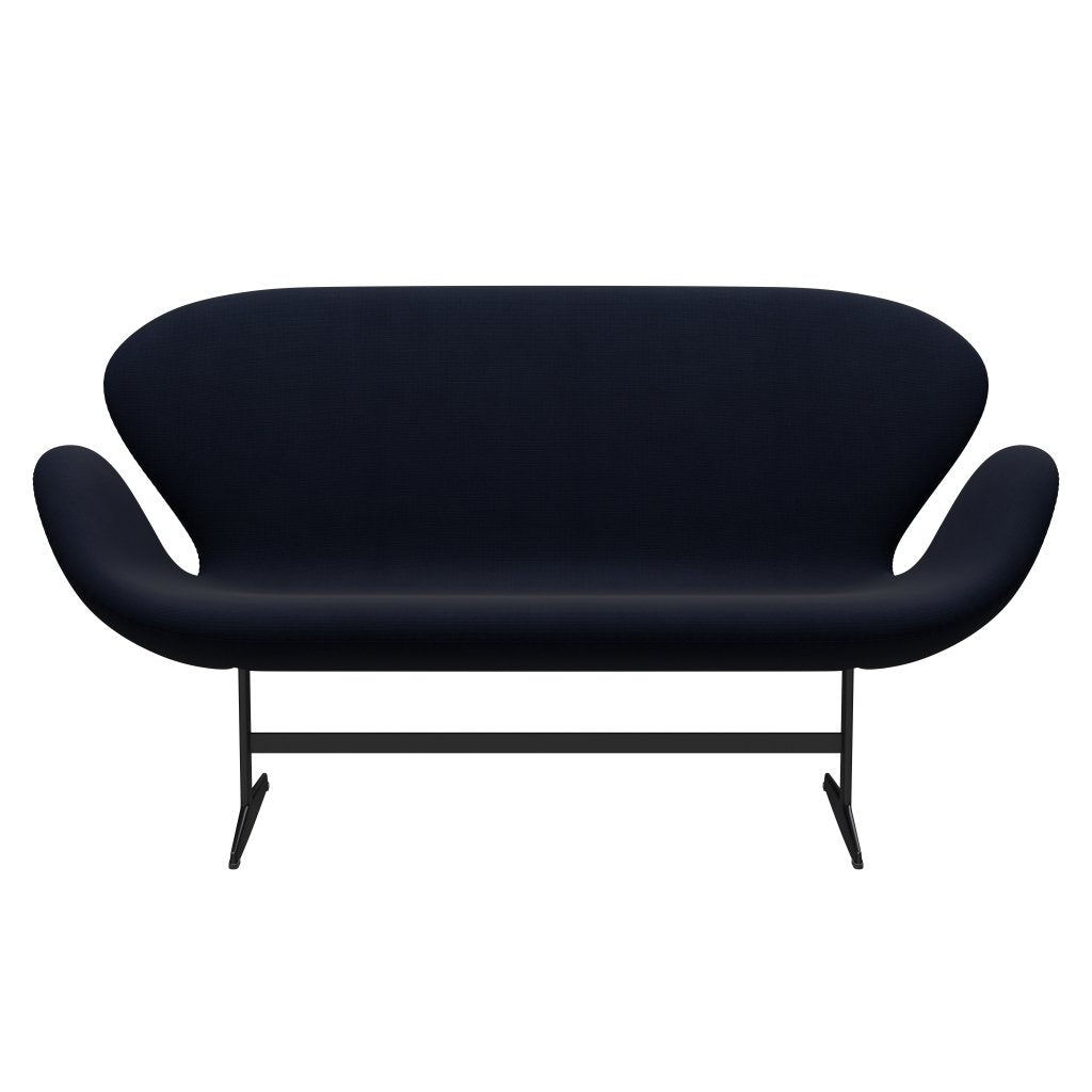 Fritz Hansen Swan Sofa 2 osobę, czarny lakier/sława granatowa (66061)