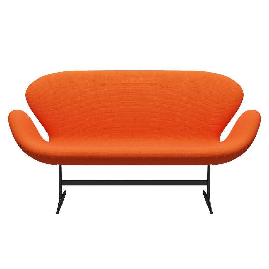 Fritz Hansen Swan Sofa 2 osobę, czarny lakier/sława pomarańczowa (63016)