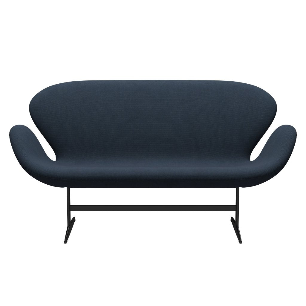 Fritz Hansen Swan Sofa 2 osobę, czarny lakier/Steelcut trio ciemnobrązowy