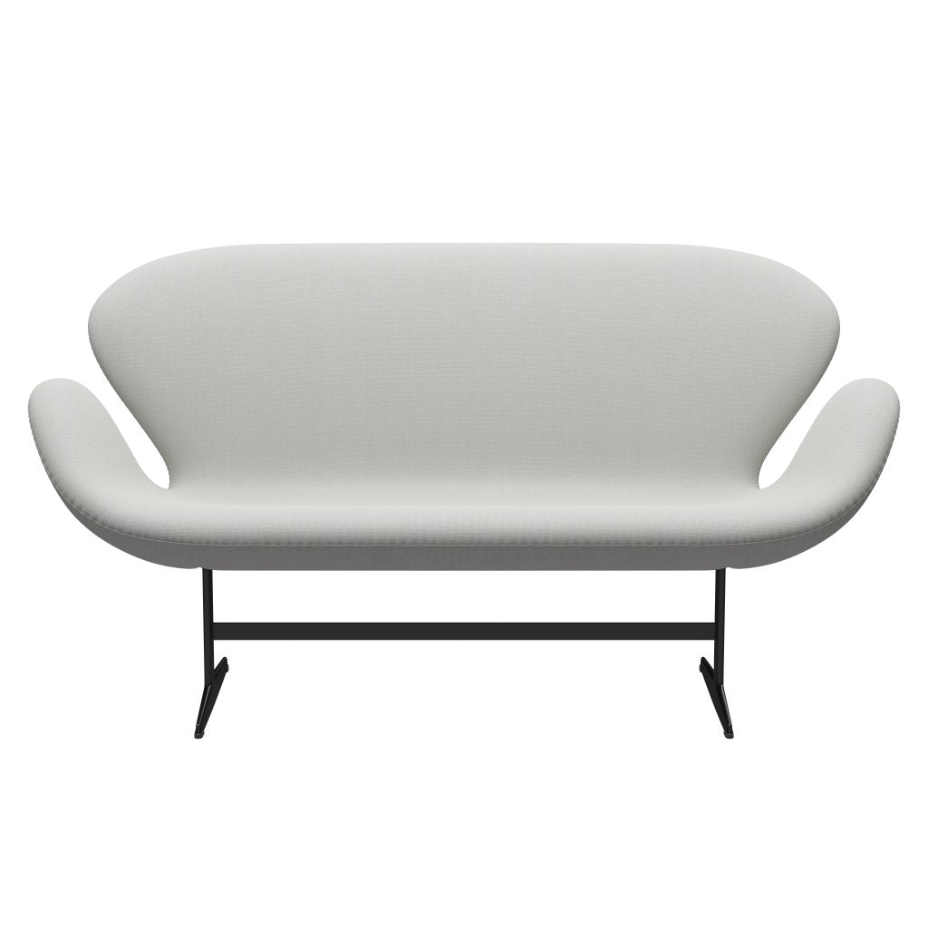 Fritz Hansen Swan Sofa 2 osobę, czarny lakier/stalcut trio delikatne mięty zielony