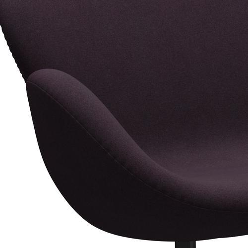 [product_category]-Fritz Hansen Swan Sofa 2 Seater, Black Lacquered/Tonus Aubergine-Fritz Hansen-3321-TON684-BLLA-FRI-7