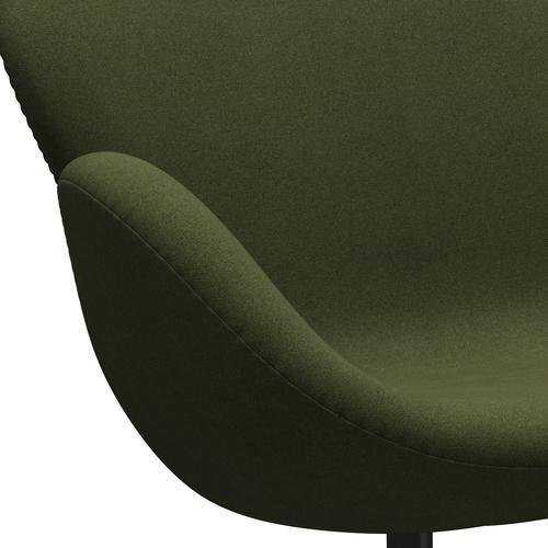 [product_category]-Fritz Hansen Swan Sofa 2 Seater, Black Lacquered/Tonus Military Green-Fritz Hansen-3321-TON131-BLLA-FRI-7