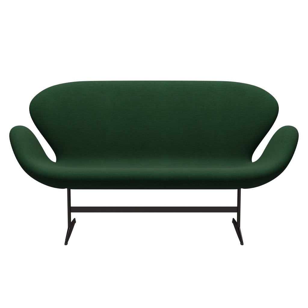 Fritz Hansen Swan Sofa 2 osobę, brązowy brąz/płótno trawiaste zielone