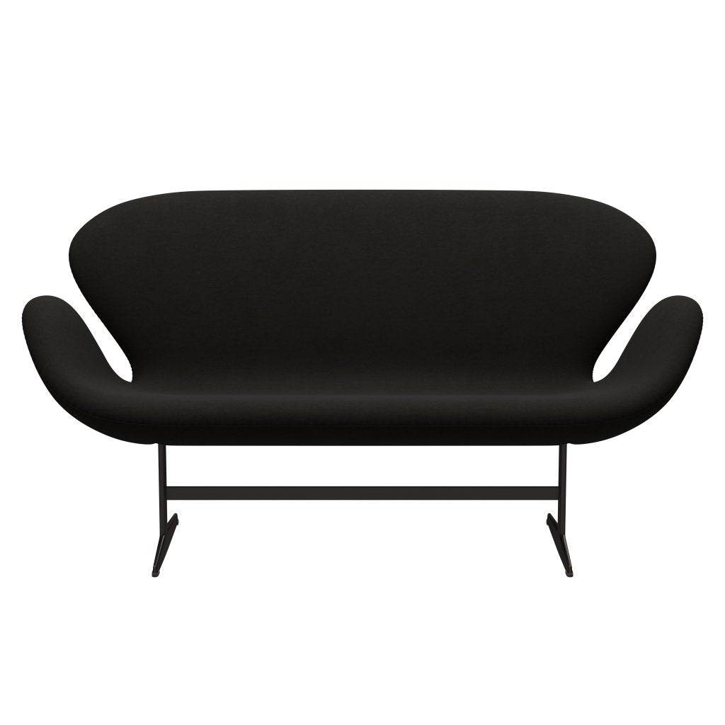 Fritz Hansen Swan Sofa 2 Seater, Brown Bronze/Comfort Black (61013)