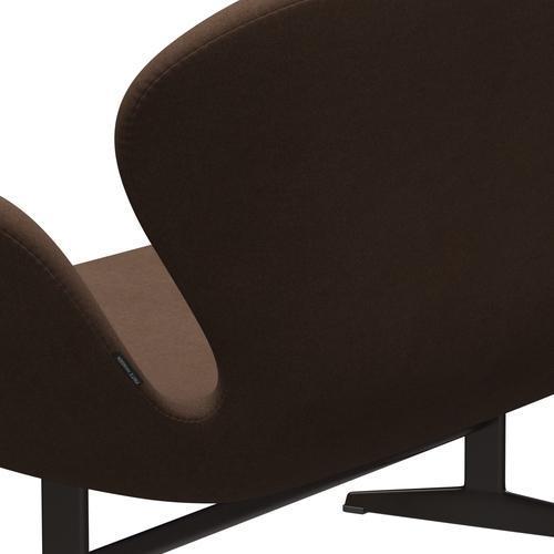 [product_category]-Fritz Hansen Swan Sofa 2 Seater, Brown Bronze/Divina Dark Brown (356)-Fritz Hansen-3321-DIV356-BBBASE-FRI-5