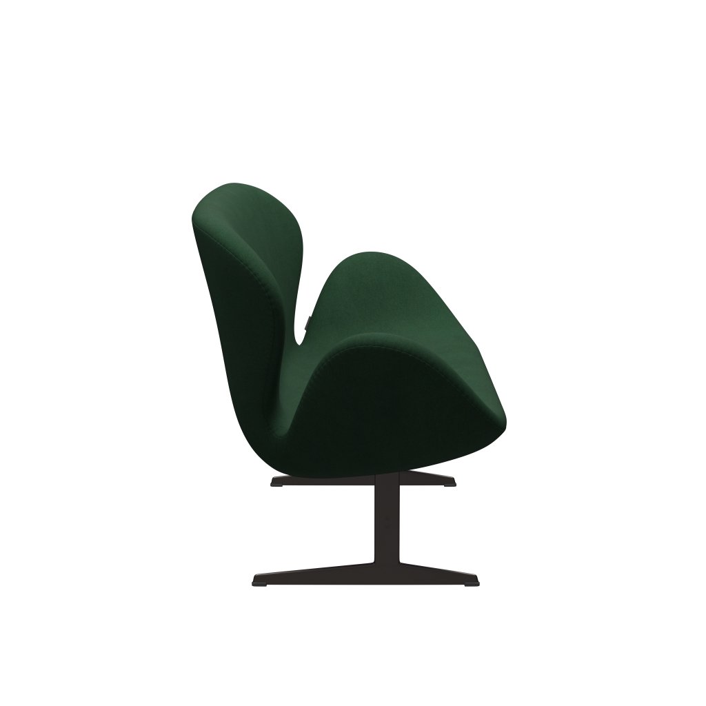 Fritz Hansen Swan Sofa 2 osobę, brązowy brąz/Divina Dark Green (876)