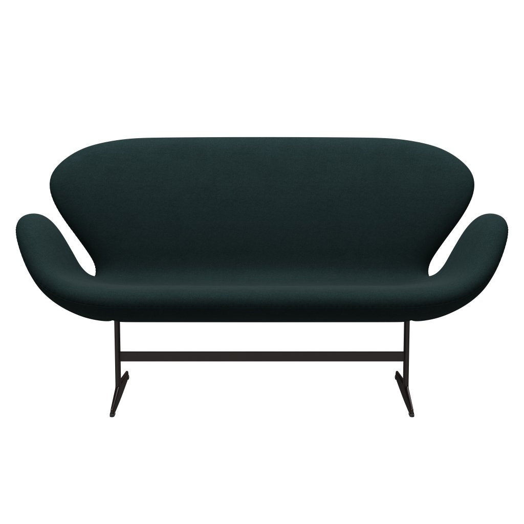 Fritz Hansen Swan Sofa 2 osobę, brązowy brąz/Divina Dark Green (886)