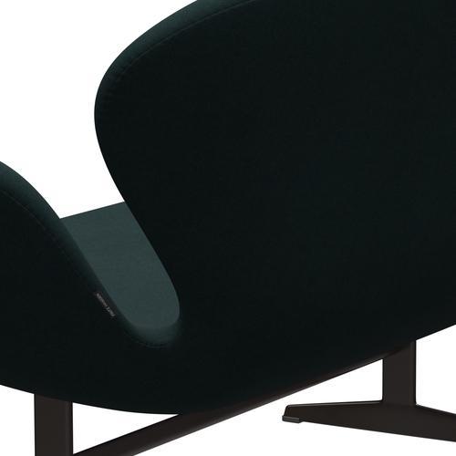 Fritz Hansen Swan Sofa 2 osobę, brązowy brąz/Divina Dark Green (886)