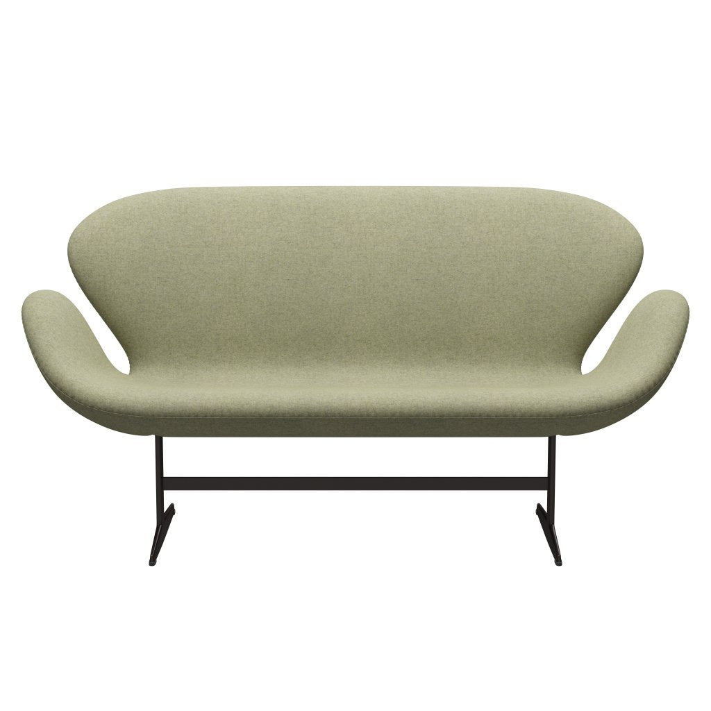 Fritz Hansen Swan Sofa 2 osobę, brązowy brąz/Divina MD Soft Green