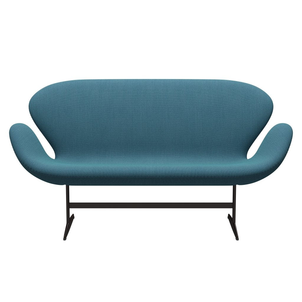 Fritz Hansen Swan Sofa 2 osobę, brązowy brąz/stalcut trio turkus