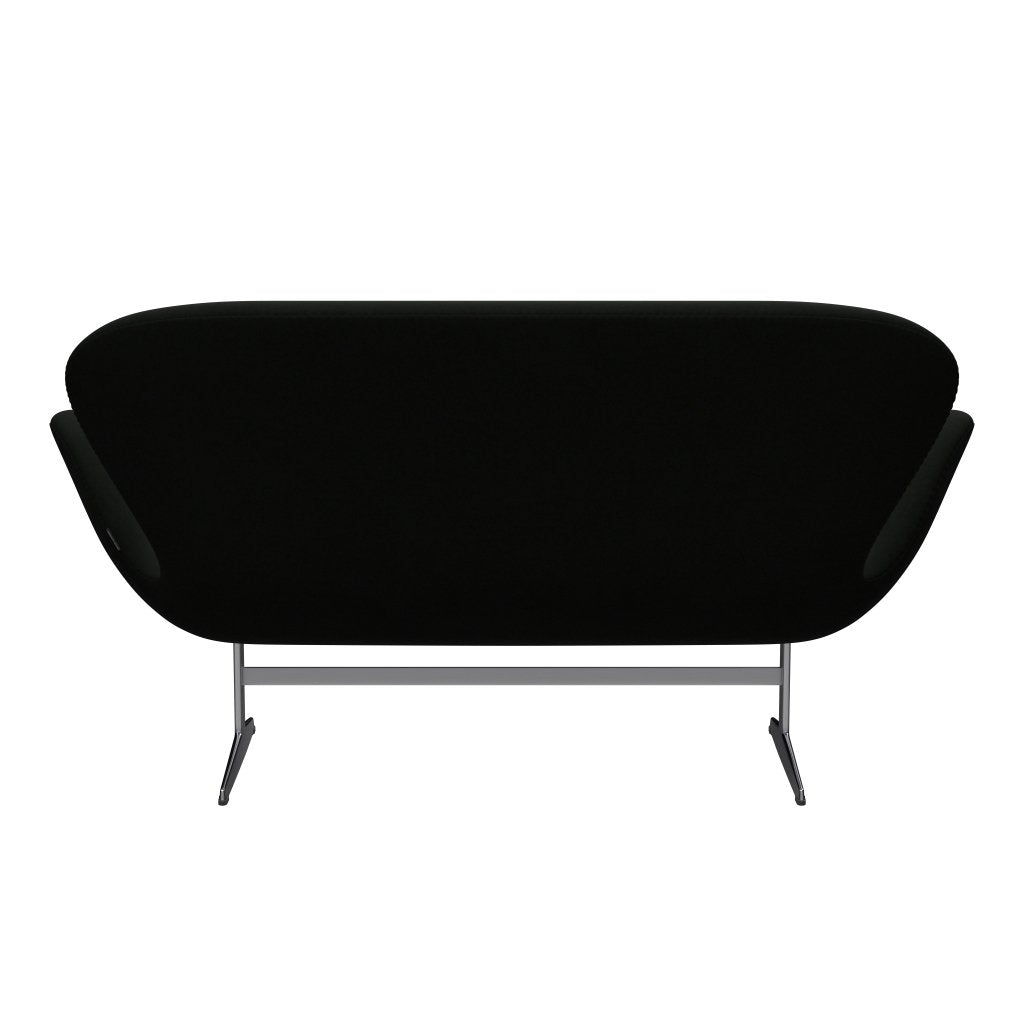 Fritz Hansen Swan Sofa 2 Seater, Satin Brushed Aluminium/Comfort Black (60009)