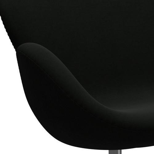 Fritz Hansen Swan Sofa 2 Seater, Satin Brushed Aluminium/Comfort Black (60009)