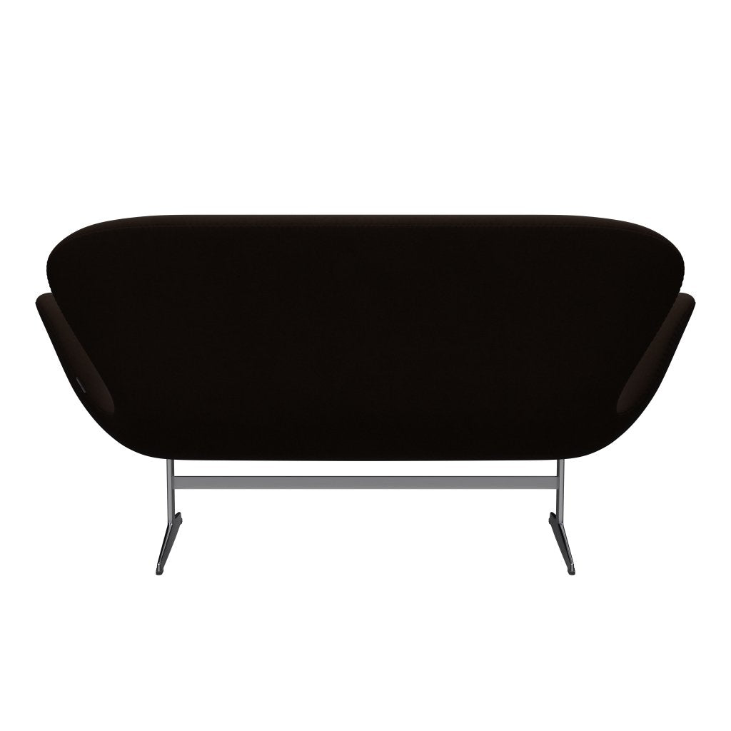 Fritz Hansen Swan Sofa 2 osobę, satynowe szczotkowane aluminium/komfort brązowy (01566)