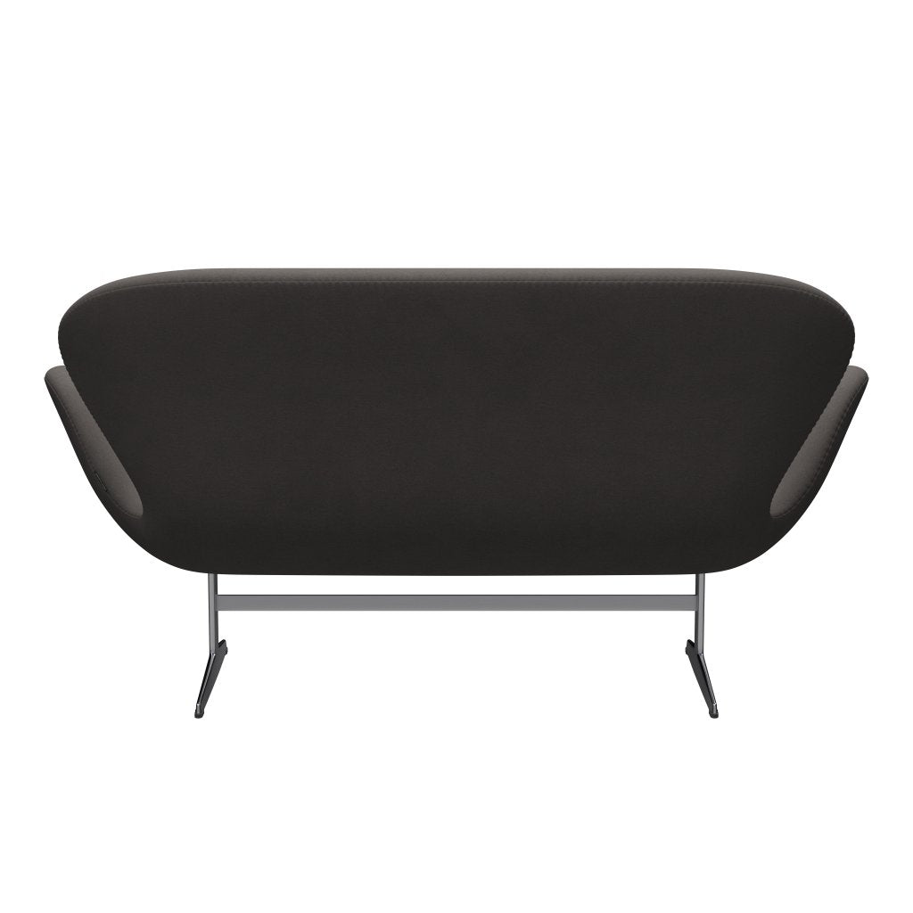 Fritz Hansen Swan Sofa 2 Seater, Satin Brushed Aluminium/Comfort Dark Grey (60008)