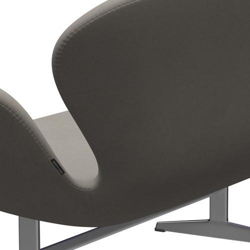 Fritz Hansen Swan Sofa 2, satynowy szczotkowany aluminium/komfort szary (60003)