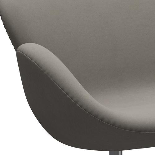 Fritz Hansen Swan Sofa 2 Seater, Satin Brushed Aluminium/Comfort Grey (60003)