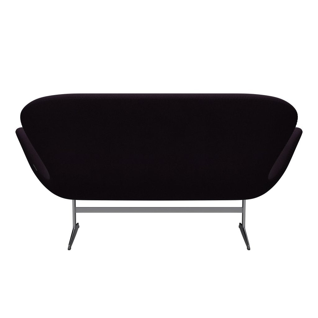 Fritz Hansen Swan Sofa 2, satynowy szczotkowany aluminium/bakłażon Divina (376)