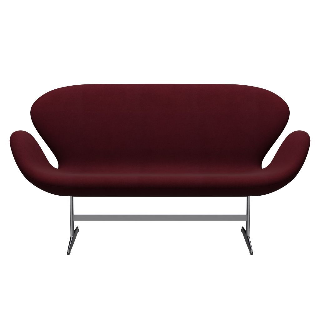 Fritz Hansen Swan Sofa 2, satynowy szczotkowany aluminium/bakłażon Divina (671)