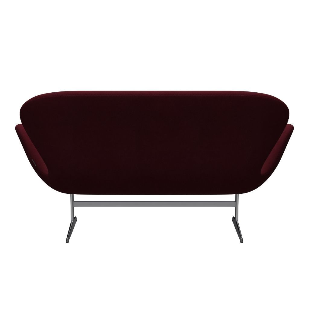 Fritz Hansen Swan Sofa 2 Seater, Satin Brushed Aluminium/Divina Aubergine (671)