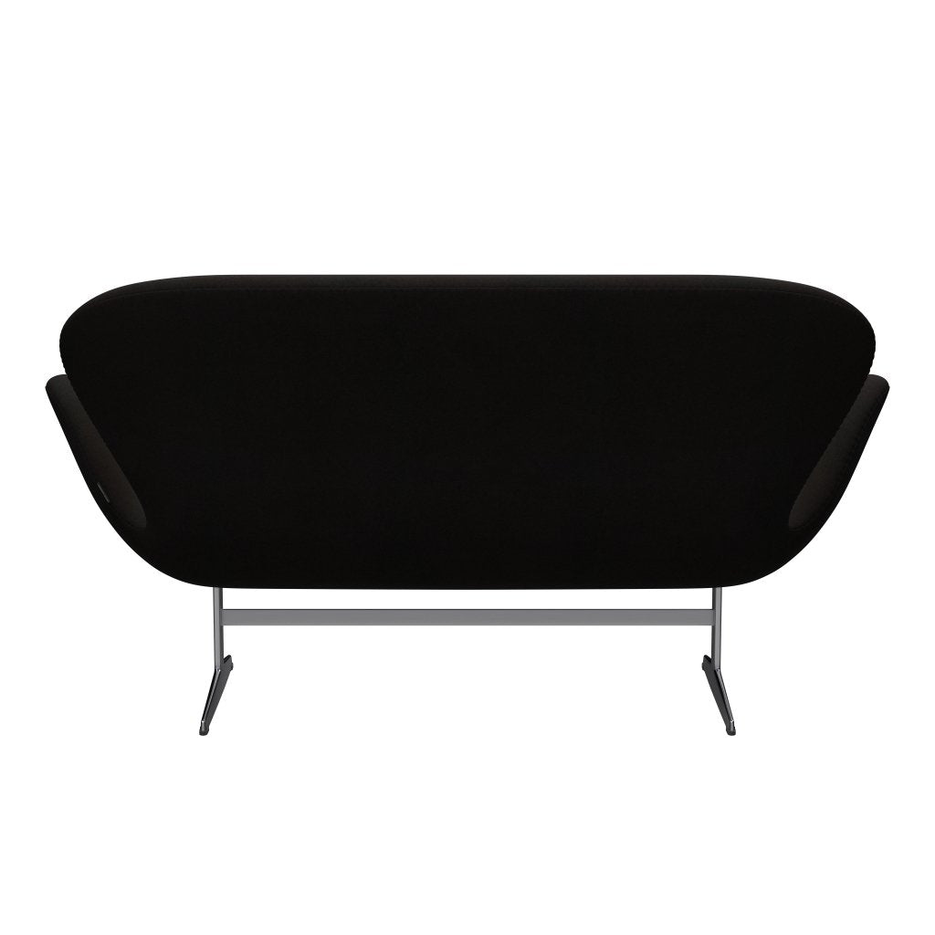 Fritz Hansen Swan Sofa 2 Seater, Satin Brushed Aluminium/Divina Dark Brown (384)