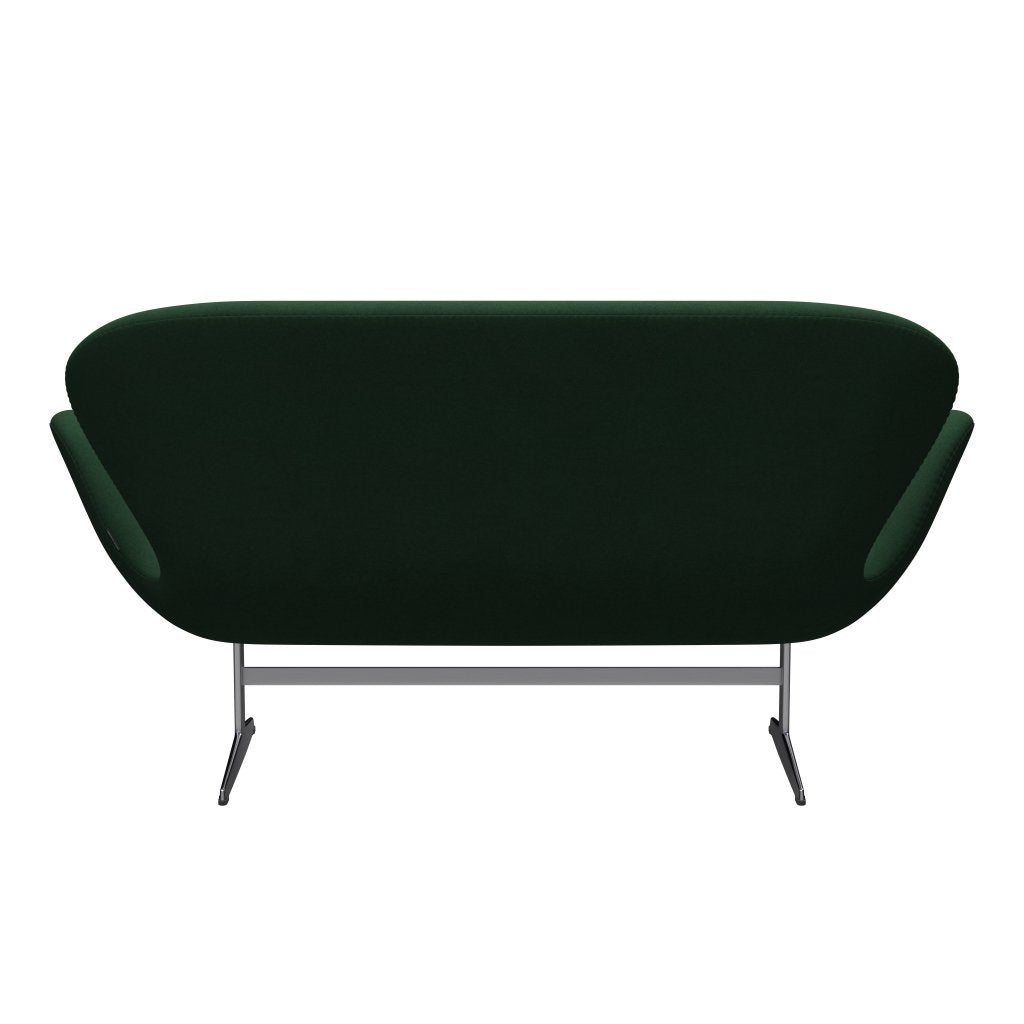 Fritz Hansen Swan Sofa 2, satynowy szczotkowany aluminium/Divina Dark Green (876)