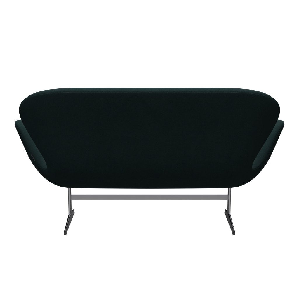 Fritz Hansen Swan Sofa 2, satynowy szczotkowany aluminium/Divina Dark Green (886)