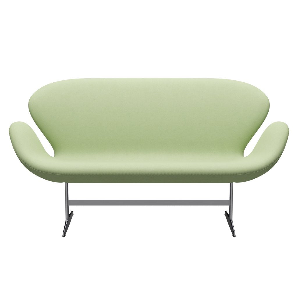 Fritz Hansen Swan Sofa 2, satynowy szczotkowany aluminium/Divina Light Yellow