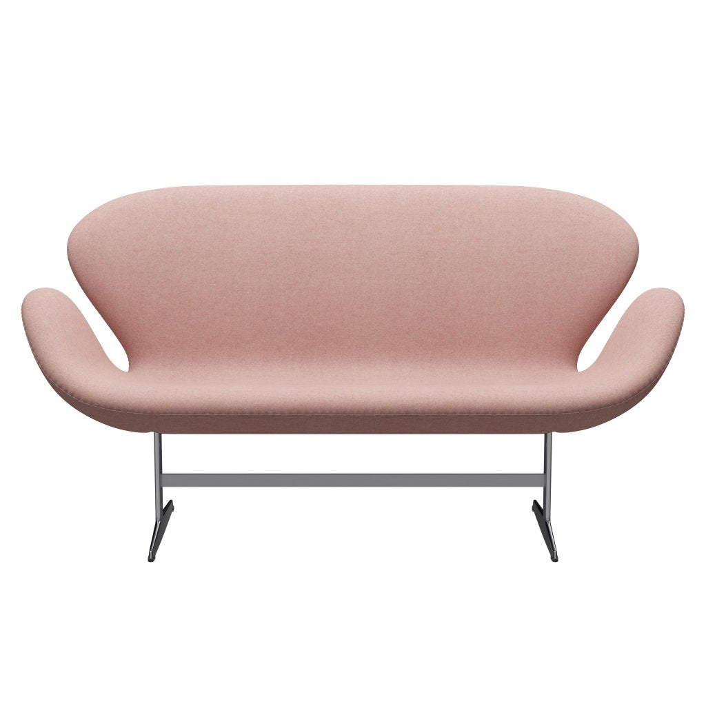 Fritz Hansen Swan Sofa 2, satynowy szczotkowany aluminium/Divina Md Soft Pink