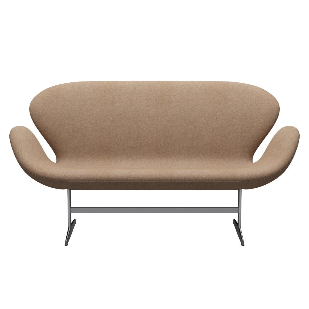 Fritz Hansen Swan Sofa 2, satynowy szczotkowany aluminium/divina Melange Grey Nude