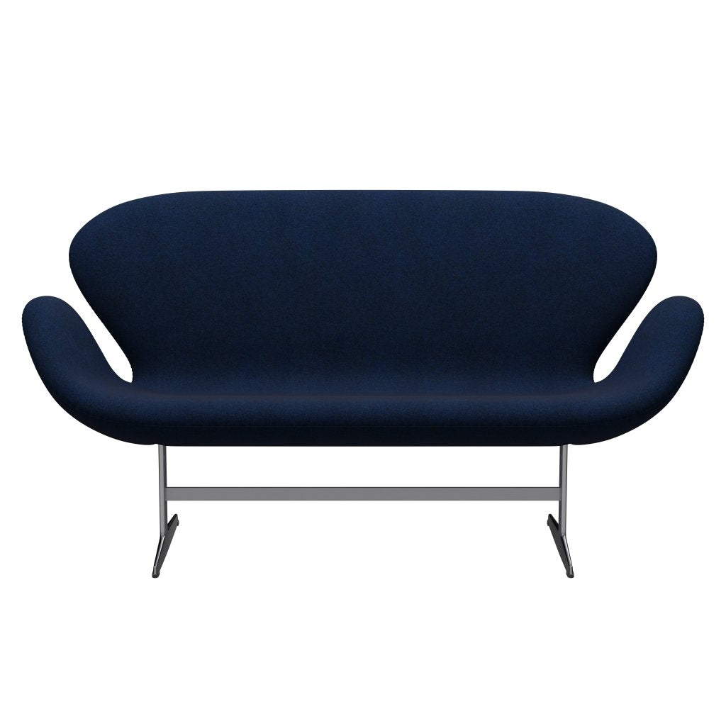 Fritz Hansen Swan Sofa 2 osobę, satynowy szczotkowane aluminium/divina Melange Burn Dark