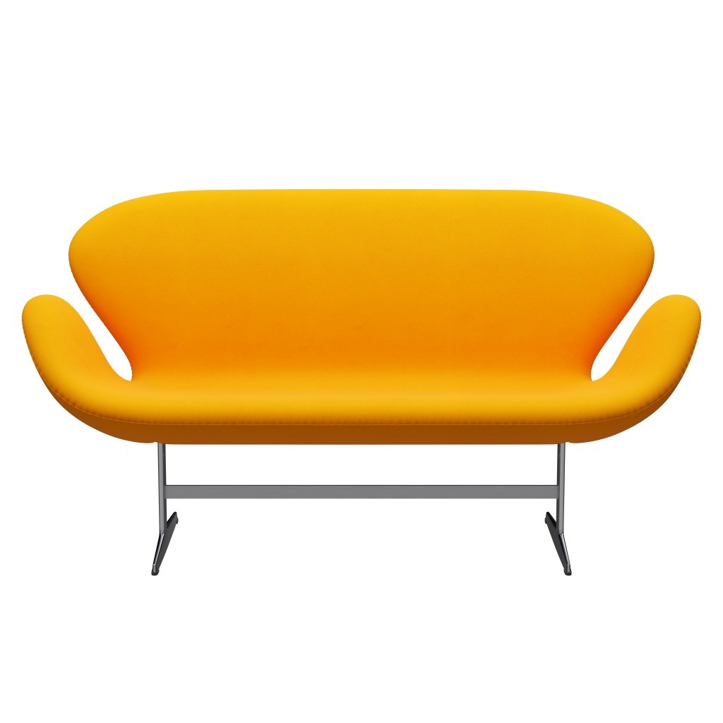 Fritz Hansen Swan Sofa 2, satynowy szczotkowany aluminium/Divina Orange (426)