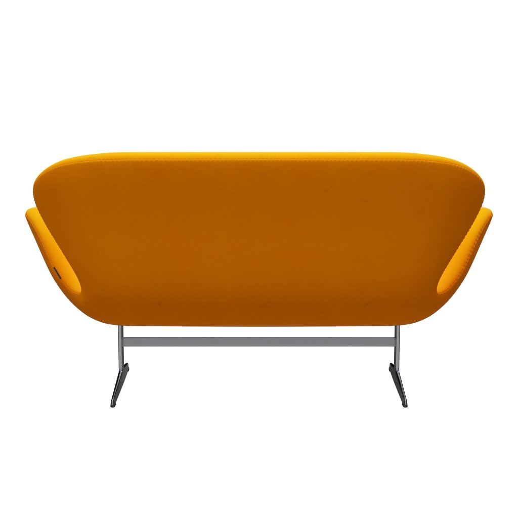 Fritz Hansen Swan Sofa 2, satynowy szczotkowany aluminium/Divina Orange (426)