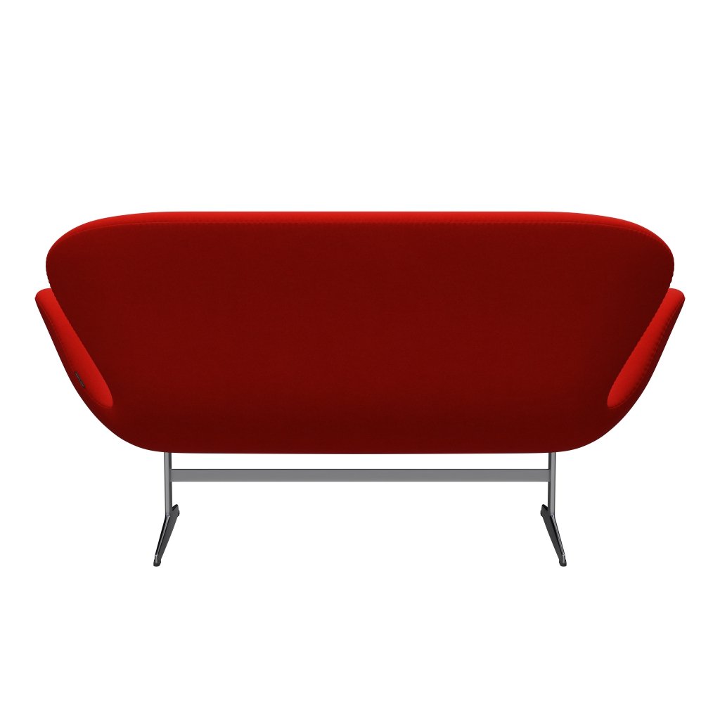 Fritz Hansen Swan Sofa 2, satynowy szczotkowany aluminium/Divina Red (562)