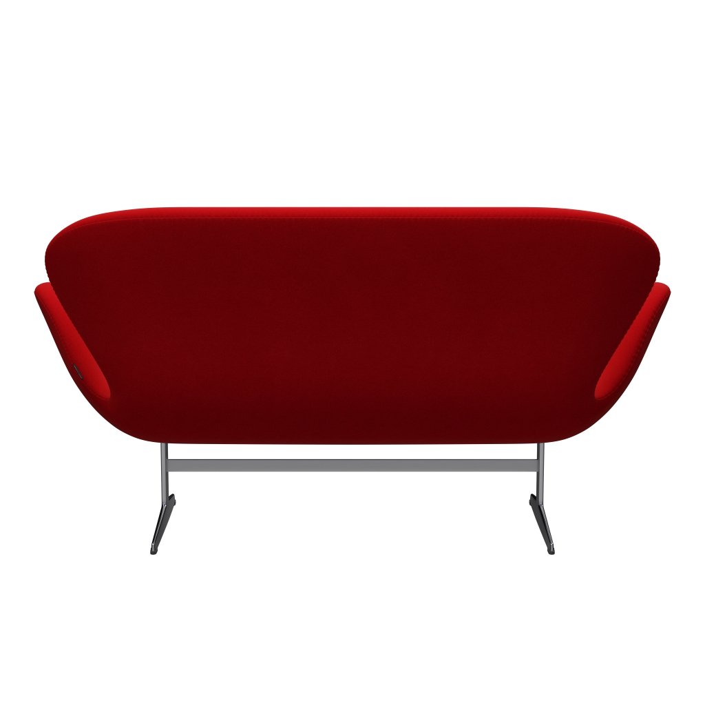 Fritz Hansen Swan Sofa 2, satynowy szczotkowany aluminium/Divina Red (623)