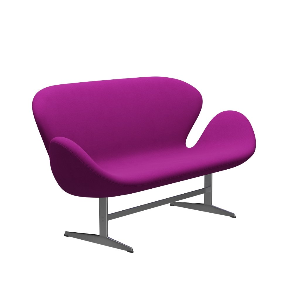 Fritz Hansen Swan Sofa 2, satynowy szczotkowany aluminium/divina Violet (666)