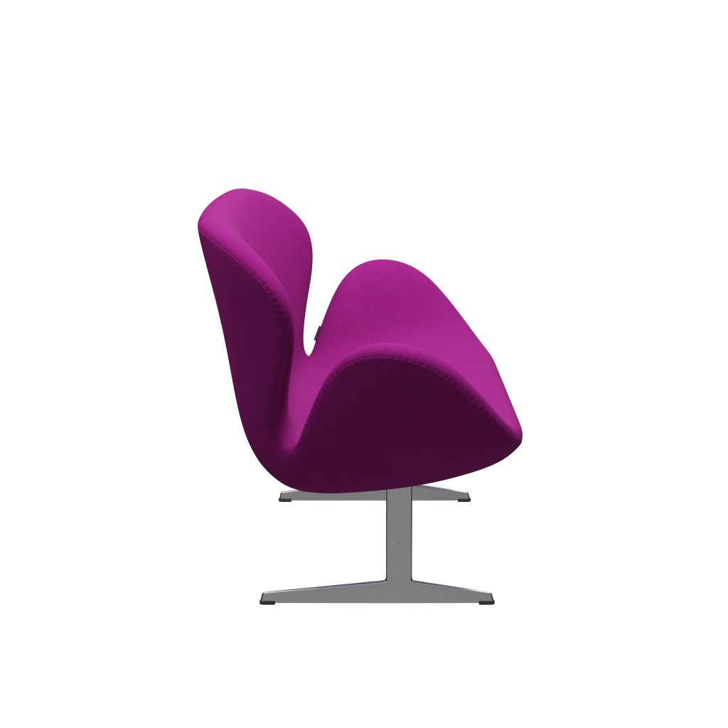 Fritz Hansen Swan Sofa 2 Seater, Satin Brushed Aluminium/Divina Violet (666)